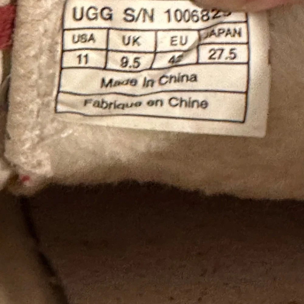 UGG Australia Mens Olli Red Burnished Leather Shearling Sneakers size 11